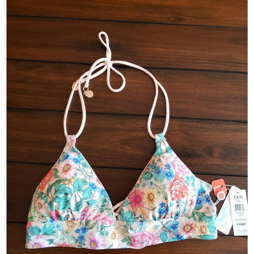 Swim Systems Love Birds Halter Bikini Top C610 Size L NWT